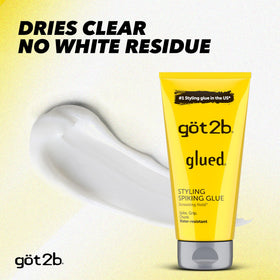 Got2B Glued Styling Spiking Hair Gel on a bathroom counter