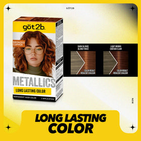 Got2B Metallics Bronzed Copper color cream and developer inside box
