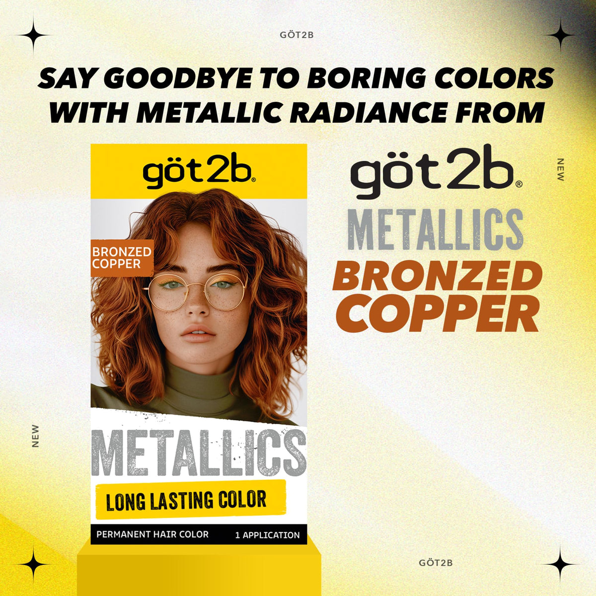 Got2B Metallics Bronzed Copper hair color on straight hair