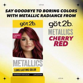 Got2B Metallics Cherry Red hair dye kit contents displayed