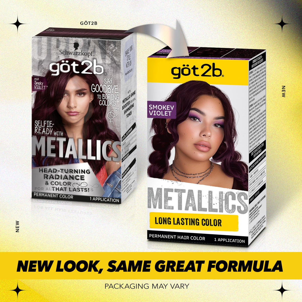 Got2B Metallics color cream and developer tubes