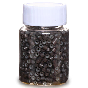 GOTDYA 1000pcs dark brown silicone lined micro rings front view