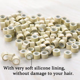 GOTDYA 5mm blonde hair extension beads in a bowl
