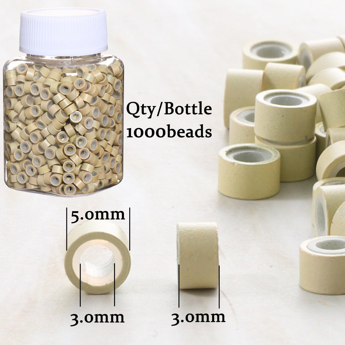 GOTDYA 5mm blonde hair extension beads with hair extensions