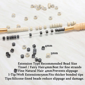 GOTDYA hair extension beads silicone lining close-up