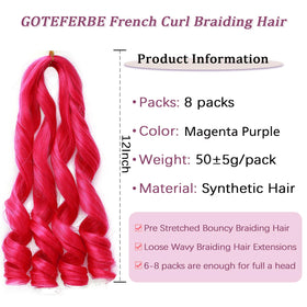 GOTEFERBE French Curl Braiding Hair 12 Inch close-up of texture