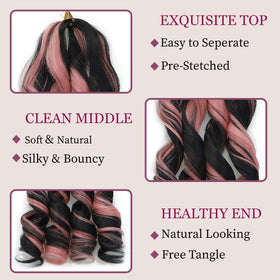GOTEFERBE French Curl Braiding Hair 12 Inch close-up of texture