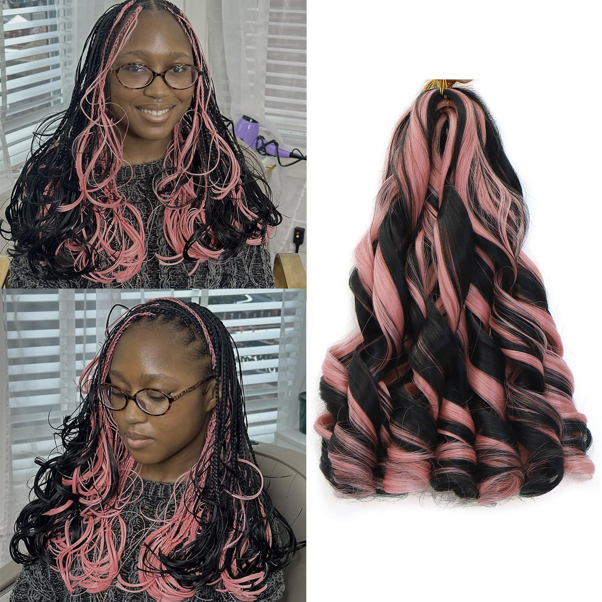 GOTEFERBE French Curl Braiding Hair 12 Inch front view