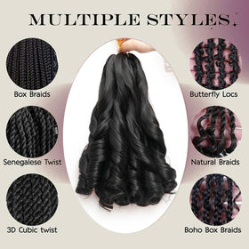 GOTEFERBE French Curl Braiding Hair 12 Inch in natural light