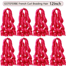 GOTEFERBE French Curl Braiding Hair 12 Inch packaging with 8 packs