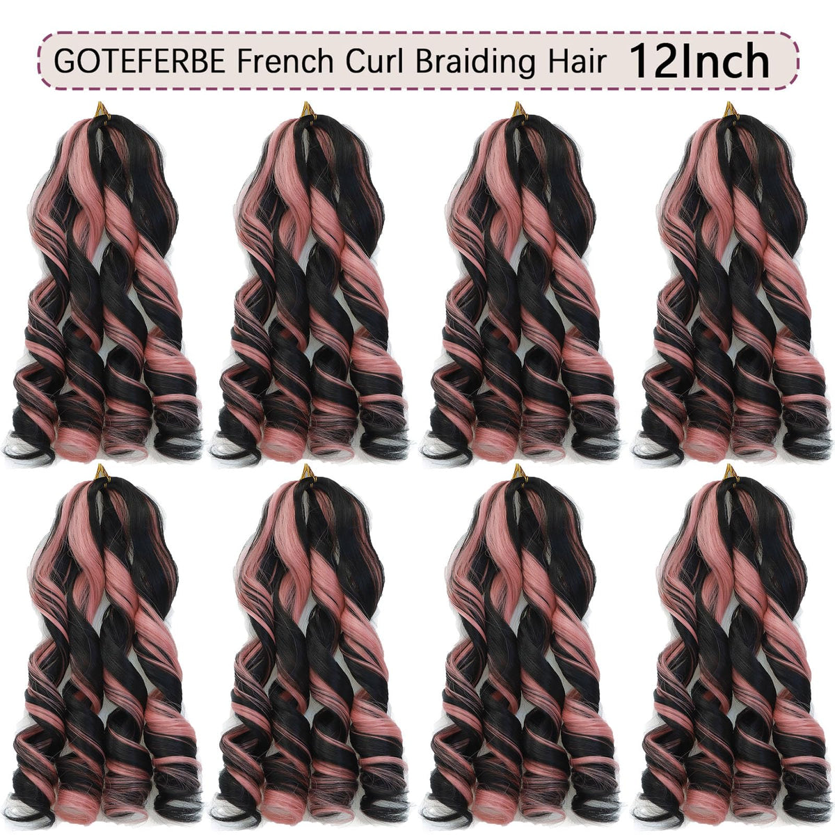 GOTEFERBE French Curl Braiding Hair 12 Inch side view