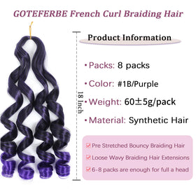 GOTEFERBE French Curl Braiding Hair 18 Inch close-up of texture