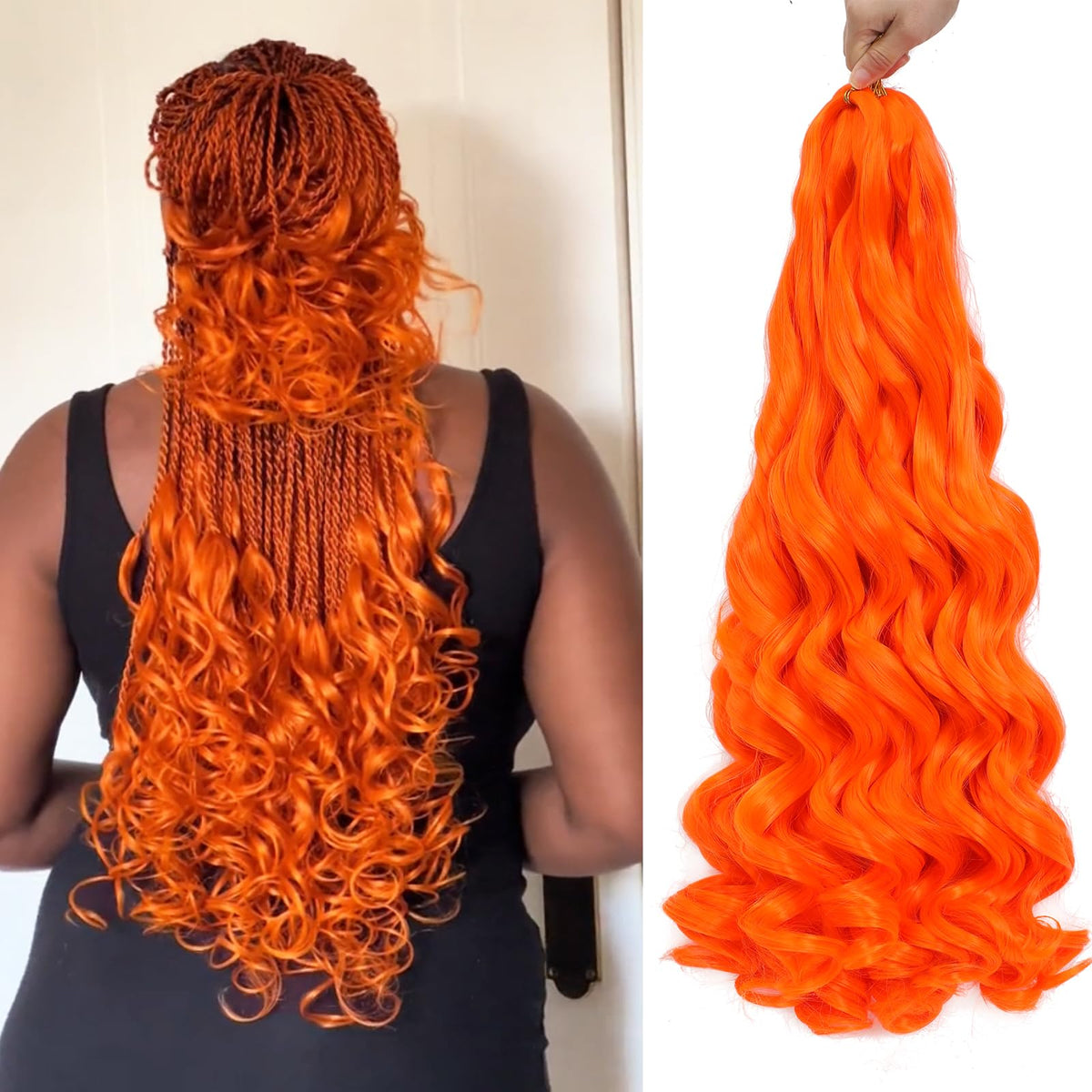 GOTEFERBE French Curl Braiding Hair 18 Inch front view