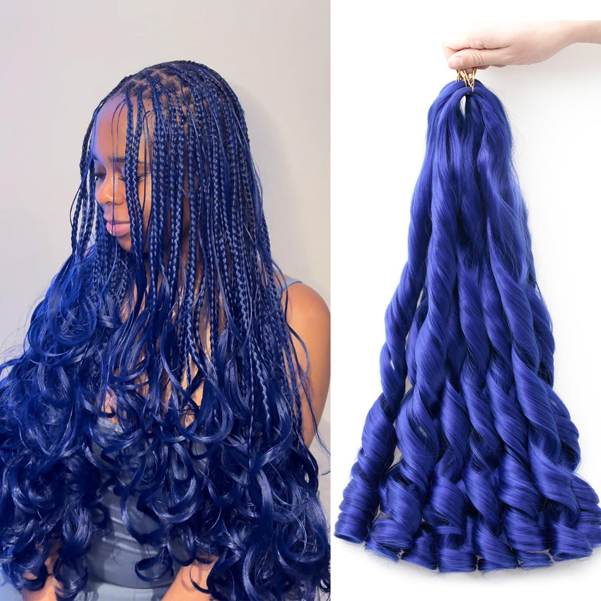 GOTEFERBE French Curl Braiding Hair 18 Inch front view