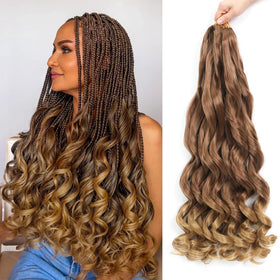 GOTEFERBE French Curl Braiding Hair 18 Inch front view