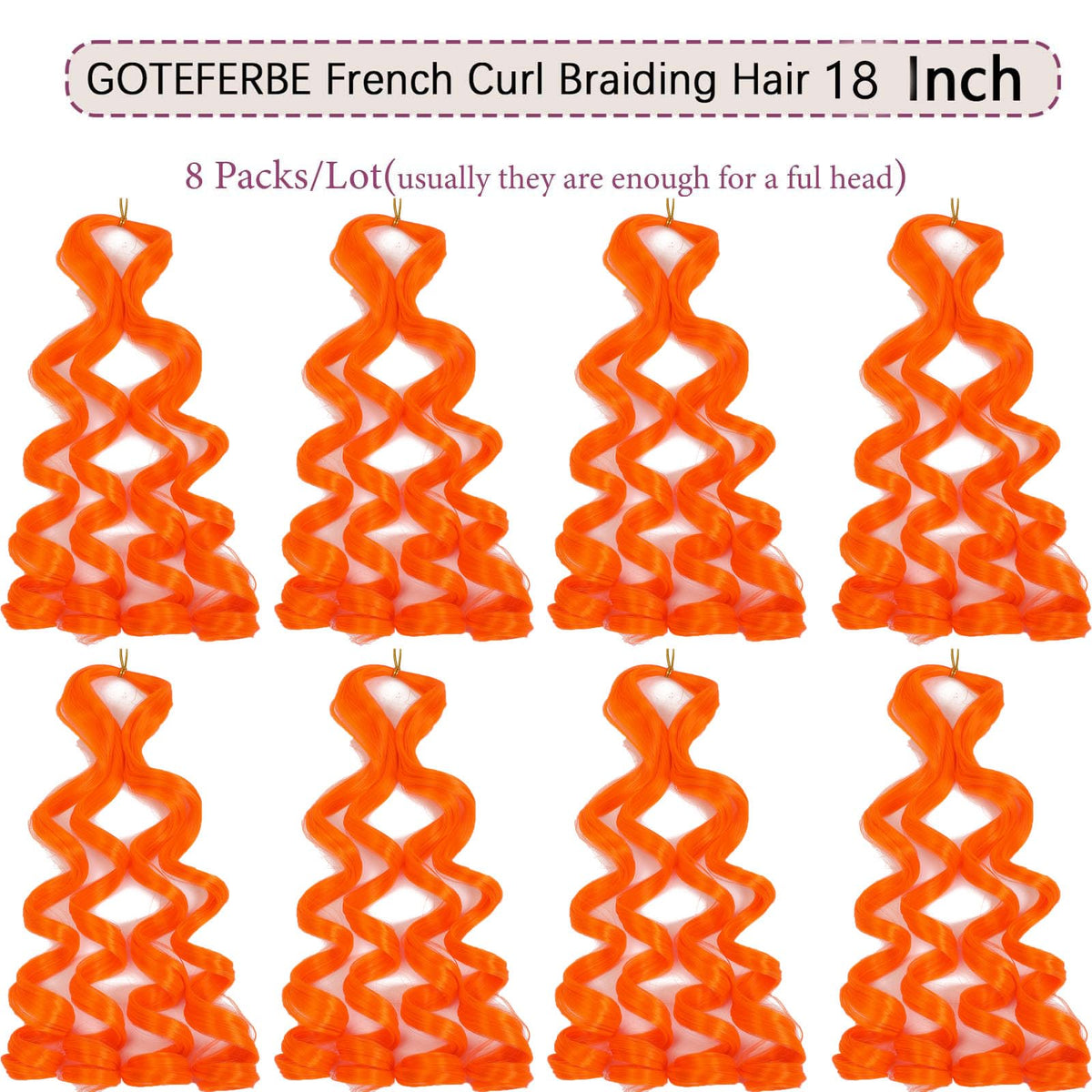 GOTEFERBE French Curl Braiding Hair 18 Inch loose wavy texture