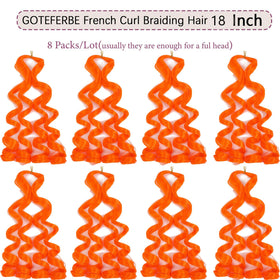 GOTEFERBE French Curl Braiding Hair 18 Inch loose wavy texture