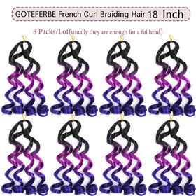 GOTEFERBE French Curl Braiding Hair 18 Inch loose wavy texture