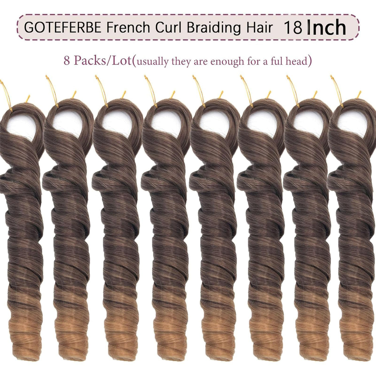GOTEFERBE French Curl Braiding Hair 18 Inch loose wavy texture
