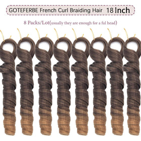 GOTEFERBE French Curl Braiding Hair 18 Inch loose wavy texture