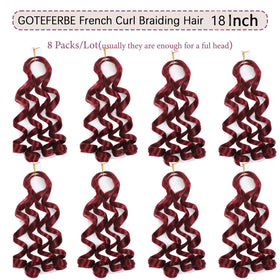 GOTEFERBE French Curl Braiding Hair 18 Inch loose wavy texture