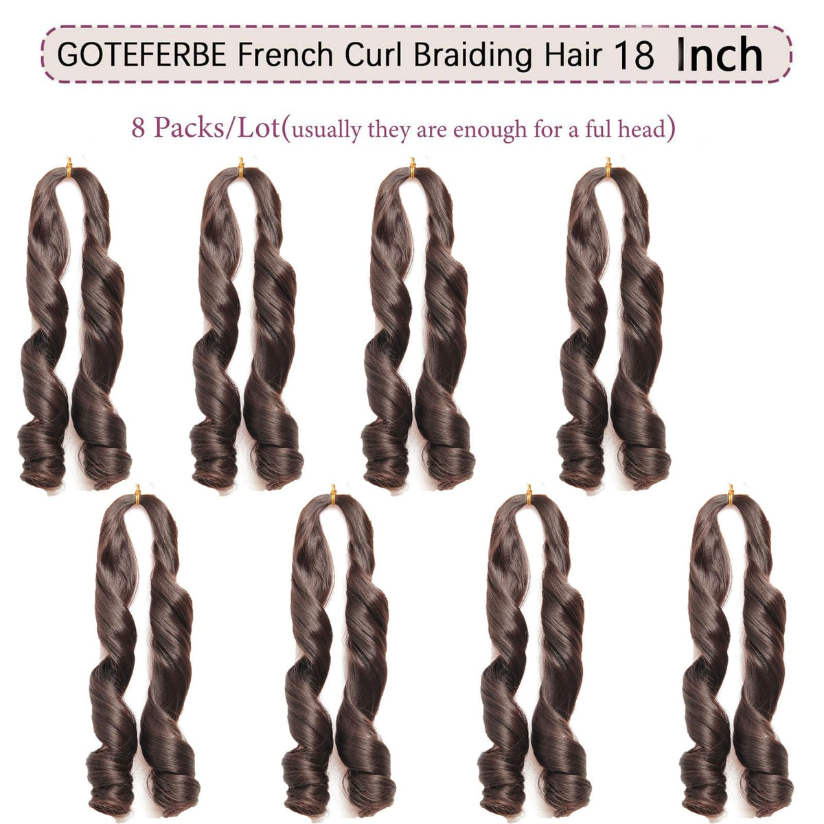 GOTEFERBE French Curl Braiding Hair 18 Inch loose wavy texture close-up