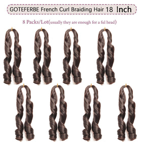 GOTEFERBE French Curl Braiding Hair 18 Inch loose wavy texture close-up
