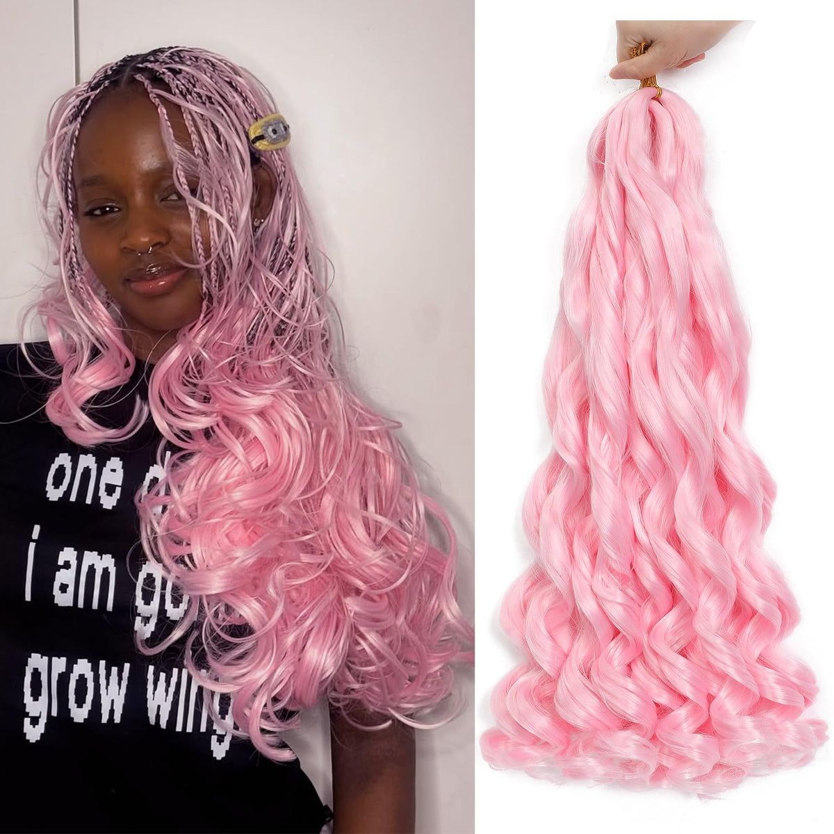 GOTEFERBE French Curl Braiding Hair 18 Inch pack front view