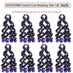 GOTEFERBE French Curl Braiding Hair 18 Inch packaging