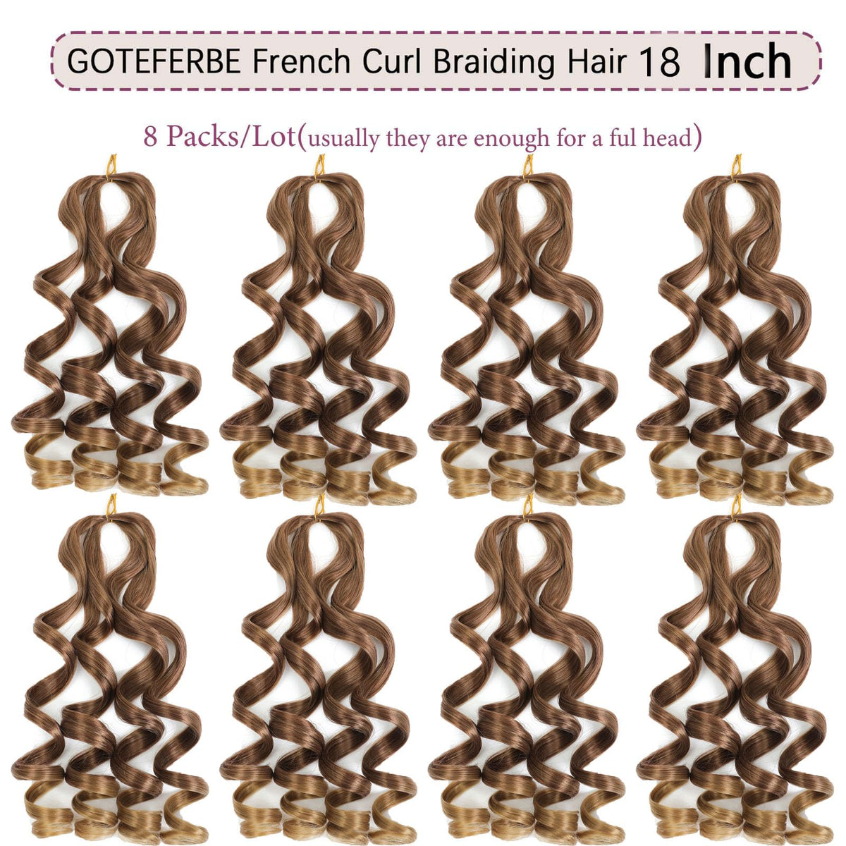 GOTEFERBE French Curl Braiding Hair 18 Inch packaging