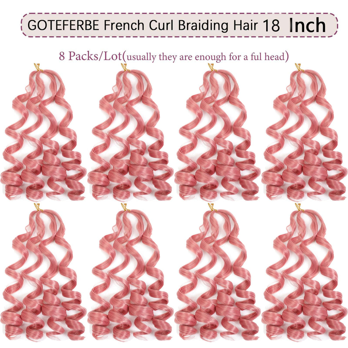 GOTEFERBE French Curl Braiding Hair 18 Inch packaging