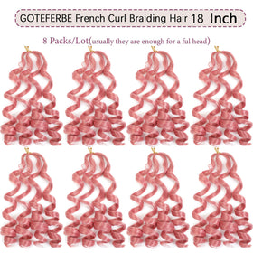 GOTEFERBE French Curl Braiding Hair 18 Inch packaging