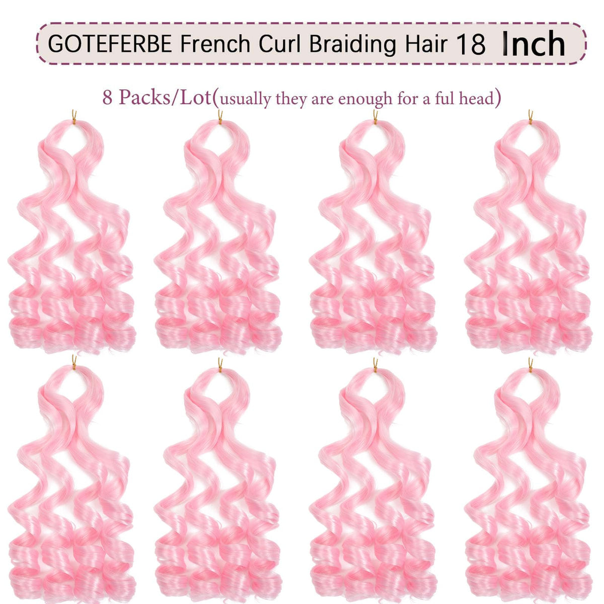 GOTEFERBE French Curl Braiding Hair 18 Inch soft texture close-up