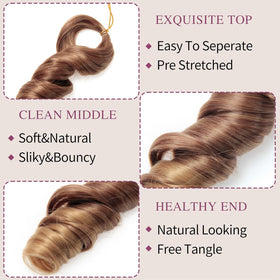 GOTEFERBE French Curl Braiding Hair 18 Inch styled in box braids
