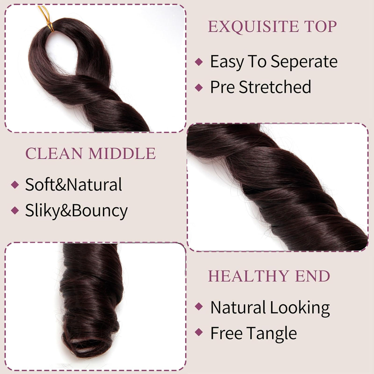 GOTEFERBE French Curl Braiding Hair 18 Inch styled in box braids