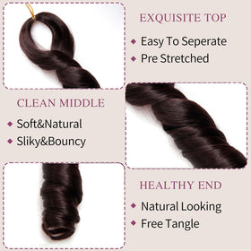 GOTEFERBE French Curl Braiding Hair 18 Inch styled in box braids
