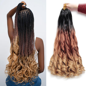 GOTEFERBE French Curl Braiding Hair 24 Inch 8 Packs front view