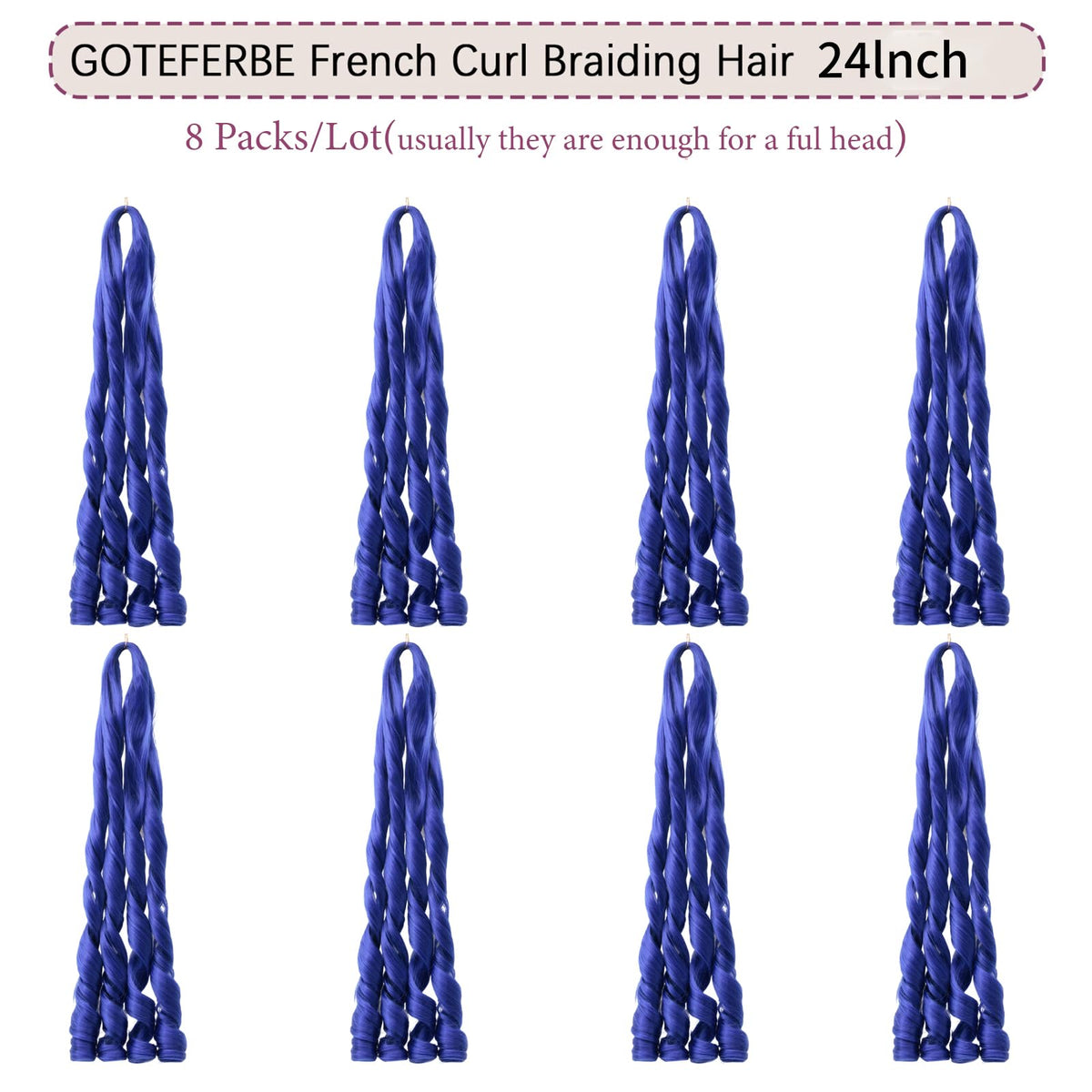 GOTEFERBE French Curl Braiding Hair 24 Inch close-up of curls