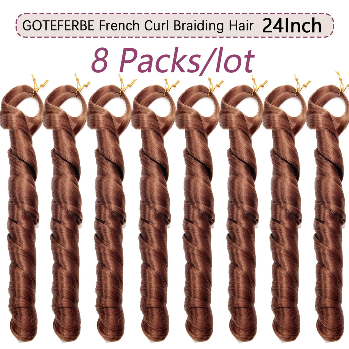 GOTEFERBE French Curl Braiding Hair 24 Inch close-up of curls