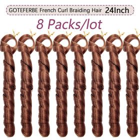 GOTEFERBE French Curl Braiding Hair 24 Inch close-up of curls