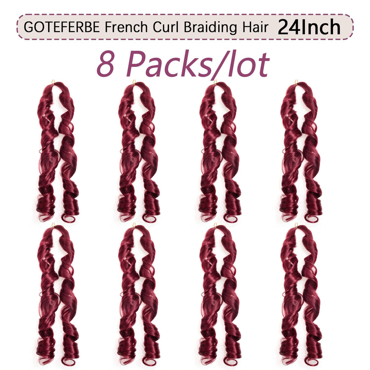 GOTEFERBE French Curl Braiding Hair 24 Inch close-up of curls