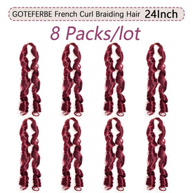 GOTEFERBE French Curl Braiding Hair 24 Inch close-up of curls