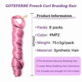 GOTEFERBE French Curl Braiding Hair 24 Inch close-up of curls