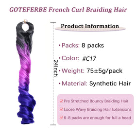 GOTEFERBE French Curl Braiding Hair 24 Inch close-up of texture