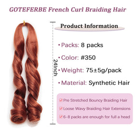 GOTEFERBE French Curl Braiding Hair 24 Inch close-up of texture