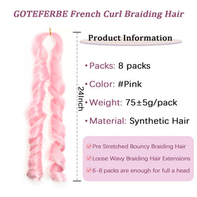 GOTEFERBE French Curl Braiding Hair 24 Inch close-up of texture