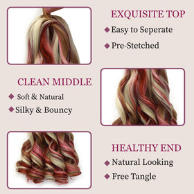 GOTEFERBE French Curl Braiding Hair 24 Inch close-up of texture