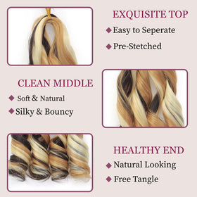 GOTEFERBE French Curl Braiding Hair 24 Inch close-up of texture