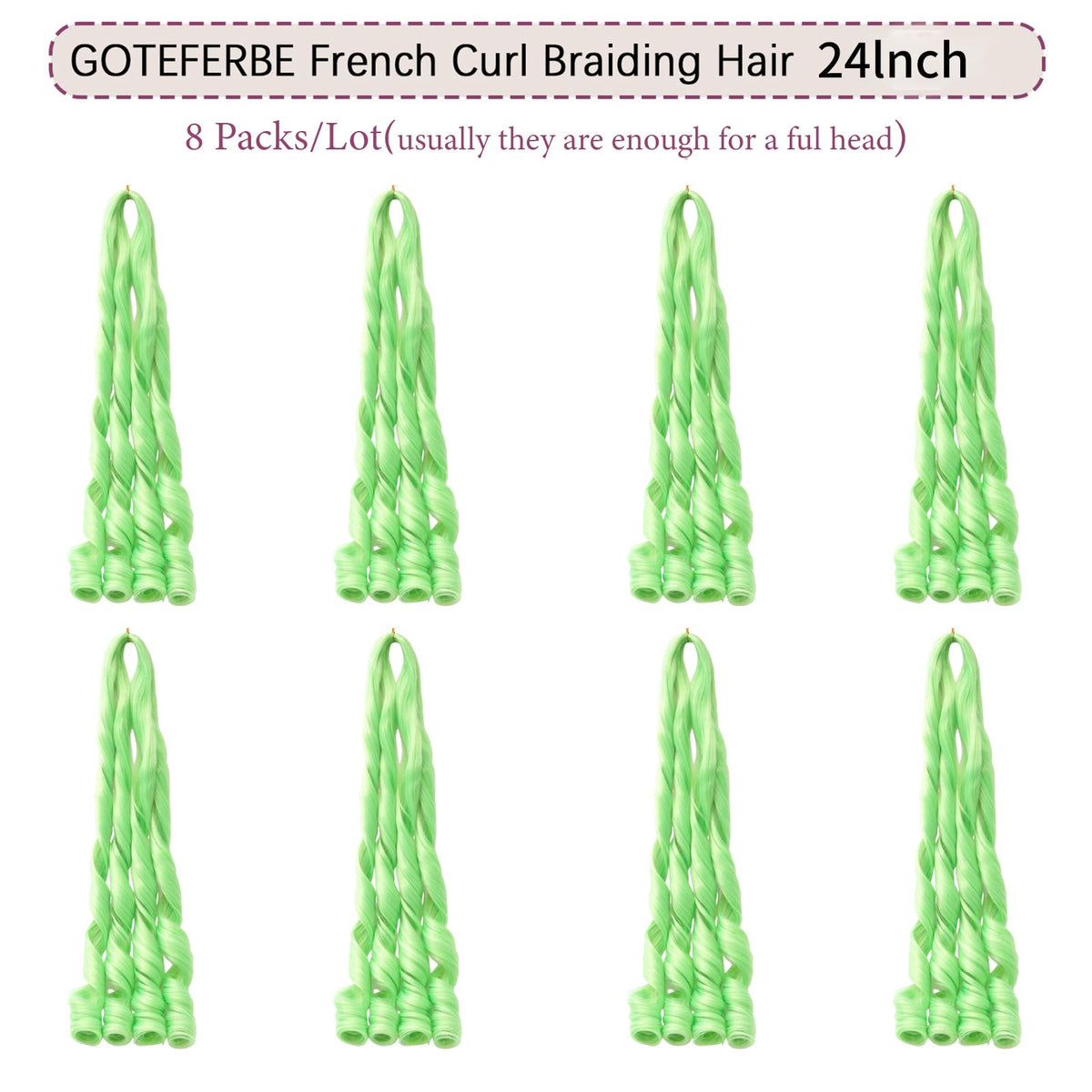 GOTEFERBE French Curl Braiding Hair 24 Inch curly texture