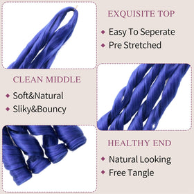 GOTEFERBE French Curl Braiding Hair 24 Inch displayed with styling tools